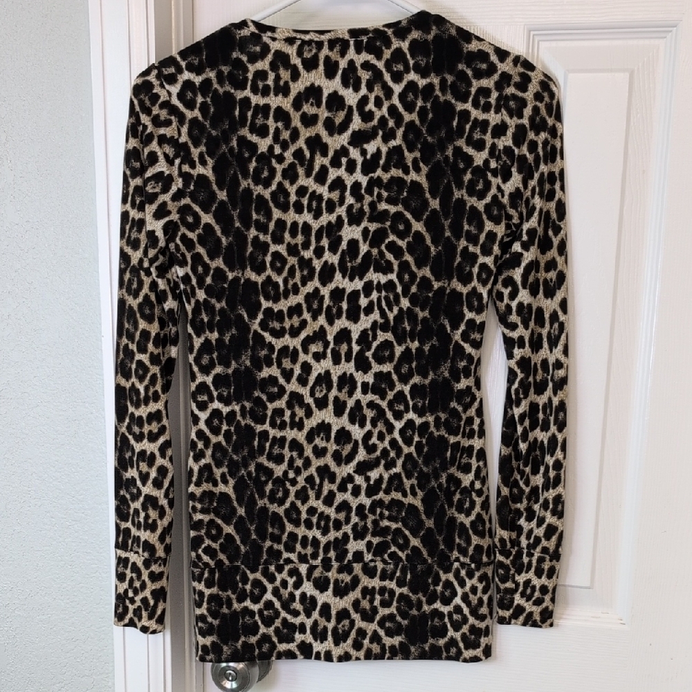 Cache Leopard Patterned Long Sleeve Vintage Top - image 5